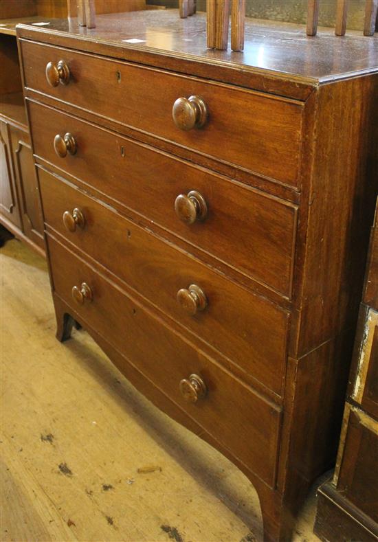 George III oak chest of drawers(-)